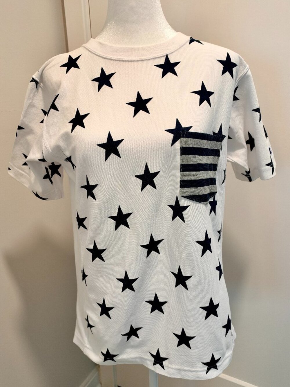 Rare Champion Japan Reverse Weave Star & Striped Pocket Tee M